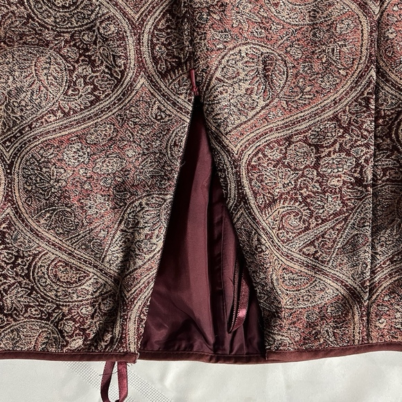 Banana Republic Soft Wool Silk Paisley Quiet Luxury Size 8 Lined Zipper Skirt - Picture 8 of 9